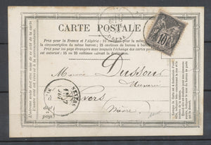 1878 CP Précurseur privée LOUSSEL & CIE obl Paris départ Bt Sébastopol P3969
