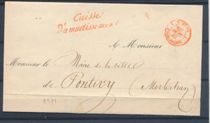 1848 Lettre en Franchise Griffe rouge Caisse D'Amortissement P4079