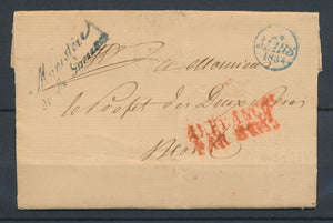 1834 Lettre en Franchise Griffe Ministère de la guerre en bleue P4090