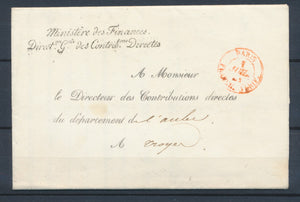 1841 Lettre en franchise Ministère des Finances Directon Gale Des Contribo P4101