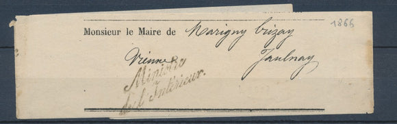 1866 Bande journal en franchise griffe Ministre de l'intérieur P4105