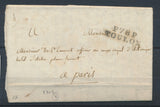 1828 Lettre Marque linéaire port payé P78P Toulon Noir 29x9mm VAR (78) TB P4144