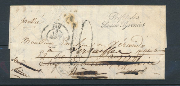 1840 Lettre franchise Griffe Préfet des Basses Pyrénées 64 Typ Spécial P4212