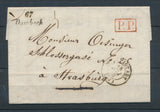 1848 Lettre cursive 67 Dambach 20mm +PP rouge + Schlestadt BAS RHIN (67) P4218