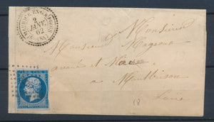 1862 Lettre N14 obl PC3207 CAD T22 perlé St Maurice-en-Gourgois LOIRE (84) P4244