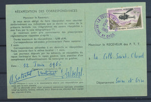 1965 carte Ordre de réexpédition des correspondances tarif à 10F PA N°41 P4312