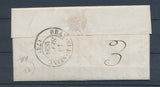 1838 Lettre cursive 9/Ramerupt 26mm ROUGE + T13 Arcis-Sur-Aube AUBE (9) P4354