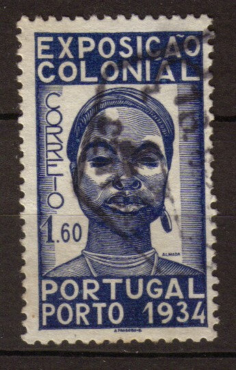 Portugal 1934 N°574 1e60 bleu. Obl. Scarce. P440