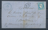 1872 Lettre N°60 Obl Convoyeur Station RISCLE T.Mx. Bleue + BM GERS(31) P4427