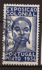 Portugal 1934 N°574 1e60 bleu. Obl. Scarce. P442