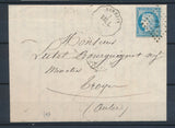 1873 Lettre N°60 Obl. L.P. + Convoyeur station Sérézin VAL.L. ISERE(37) P4430