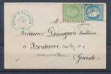 1871 Enveloppe Convoyeur station GRENADE-S-L'ADOUR T.Mx. bleue LANDES(39) P4432