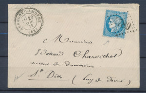 1872 env. N°60 Variété GC4789 +T24 perlé BROMONT-LAMOTHE PUY-DE-DOME (62). P4458