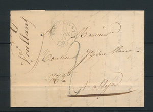 1840 Lettre obl T15 Mont-Louis-s-Têt + Taxe 2 Locale PYRENEES Orles (65) P4463