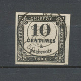 France Timbres-Taxe N°2A 10c noir Type II Obl. Petit CAD. TTB. P5135