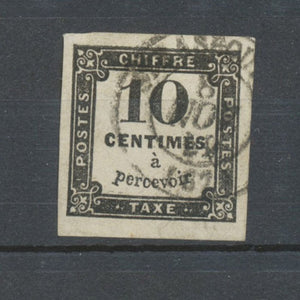 France Timbres-Taxe N°2A 10c noir Type II Obl. Petit CAD. TTB. P5137