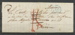 1836 Lettre Franchise Taxé puis "à Détaxer", mention au dos. P5181