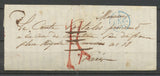 1836 Lettre Franchise Taxé puis "à Détaxer", mention au dos. P5181