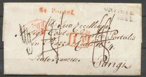 1829 Lettre taxée 18d Pontet + IT rge Puis à détaxer + marque de vérif. P5190