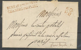 1834 Lettre marque rouge 60 P.P. + BUREAU DES POSTES CHAMBRE DES PAIRS P5191