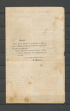 1844 Sur imprimé Reçu de souscription Colonie Agricole + Franchise P5201