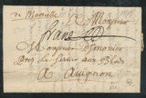1739 Lettre Griffe Manuscrite de Marseille + Port Franc manuscrit P620