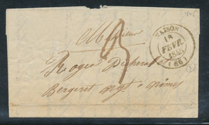Lettre 1845 Cachet Taxe Façon Manuscrit 3 + CAD Vaison Type 14 P635