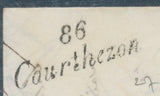 Lettre 1846 Cursive 86 Courthezon + Taxe Manuscrite 5 + CAD arrivée au dos P647