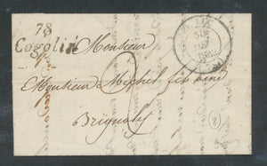 Lettre 1842 Cursive 78 Cogolin + CAD Le Luc type 14. P665