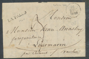 Lettre 1829 Marque linéaire 89 La Palud, Bloc Dateur A SUP. P667