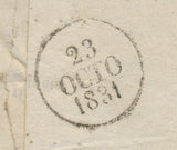 1831 Lettre non entière en franchise avec Grand CAD Gourdon type 12 TB. P807