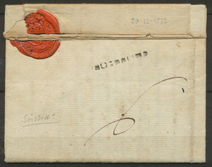 1782 Lettre De SOISSONS griffe de port franc +ML Soissons Dos P860