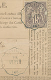 1877 C.P N°66 Obl. Convoyeur-Station Cavaillon BLEU Avignon-Pertuis RARE. P875