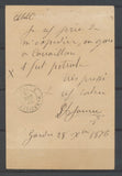 1877 C.P N°66 Obl. Convoyeur-Station Cavaillon BLEU Avignon-Pertuis RARE. P875