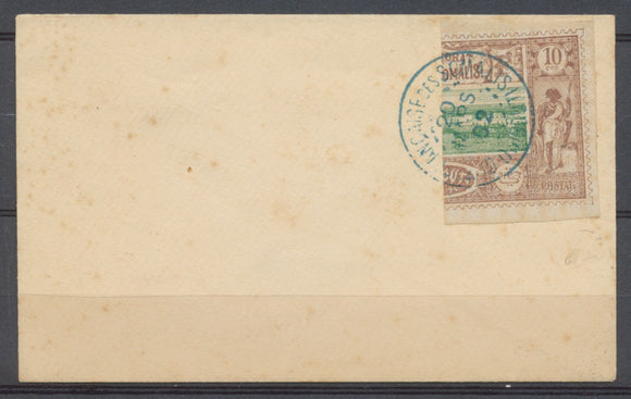 COTE DES SOMALIS N°10A Coupé sur enveloppe Obl SIGNE CALVES P930