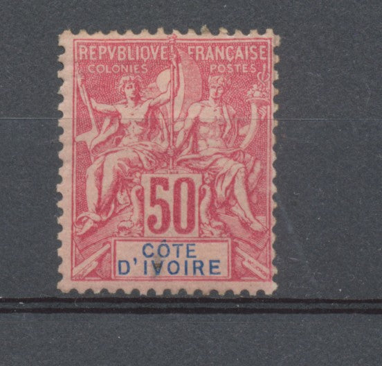 COTE D'IVOIRE N°11, 50c rose NEUF*, TB COTE 90€ T1958