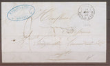1850 Lettre CAD Morlaix/Bateau à Vapr, Taxe 2, Salle N°308, Superbe X1126