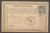 1877 CP 15c sage Conv Station Achiet AR.AM Superbe. PAS DE CALAIS (61) X1206
