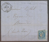 1871 Lettre N°46 GC GC 1053 + Conv Station Coudes LANG-St G PUY DE DOME X1209