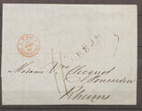 1840 Lettre 3/P-BAS/3/VALENCIENNES, càd rouge sur lettre d'Hambourg n°953 X1227