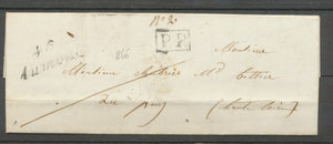 1844 Lettre Cursive 46/Aumont 31 mm + PP seul 1844, Superbe. X1237