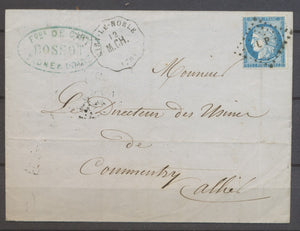 1873 Lettre Convoyeur Station Ciry-Le-Noble M.CH + LP sur N°60 X1269