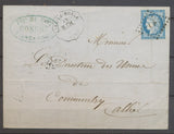 1873 Lettre Convoyeur Station Ciry-Le-Noble M.CH + LP sur N°60 X1269