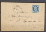 1874 Lettre Convoyeur Station Montbrisson BOE.LY + PC du GC. LOIRE(84) X1277