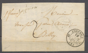 1840 Lettre Cursive 1 Lagnieu PD AIN(1) Indice 14 X1300