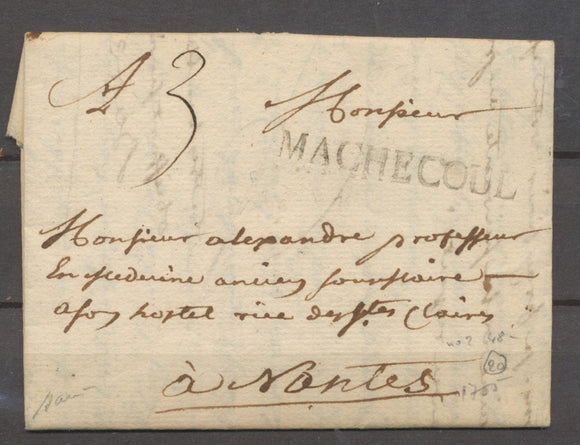1755 Lettre Marque Tampon Machecoul LOIRE-INFERIEURE(42) Ind 20 X1327