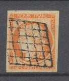 Timbre 40c. Orange N°5 oblitération grille, belle marge. Superbe. X1337