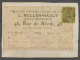 1892 Sage 20c. Brique-s-vert sur étiquette et support d'envoi de photos X1357