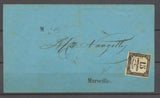 1865 Avis avec Taxe 15c noir Paquebot JUNON Ligne Du levant (coton) X1368