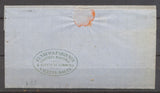1865 Lettre Malte pour Tunis, "gratis" manuscrit + ovale bleu. Maritime. X1374